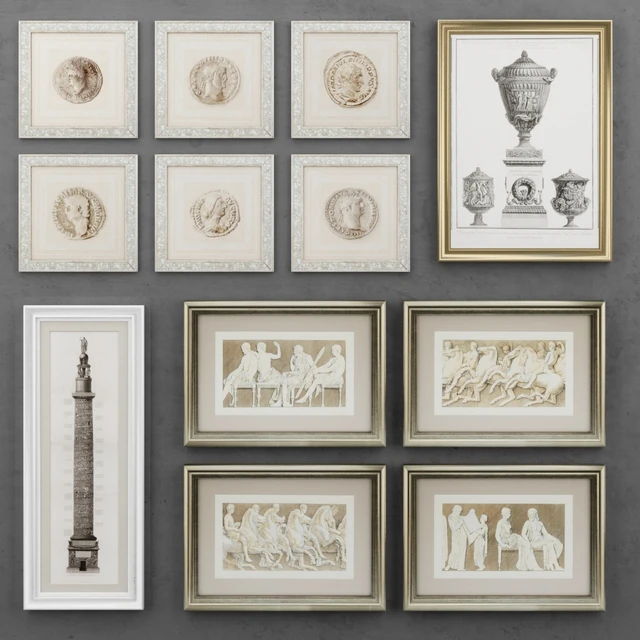 Set of antique paintings — Descargar