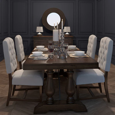 dining group from Pottery Barn and table lamp Maytoni — Ver 1