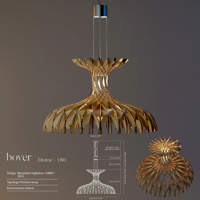 Bover Pendant Dome 180 Chandelier - Design by Benedetta Tagliabue - — Descargar