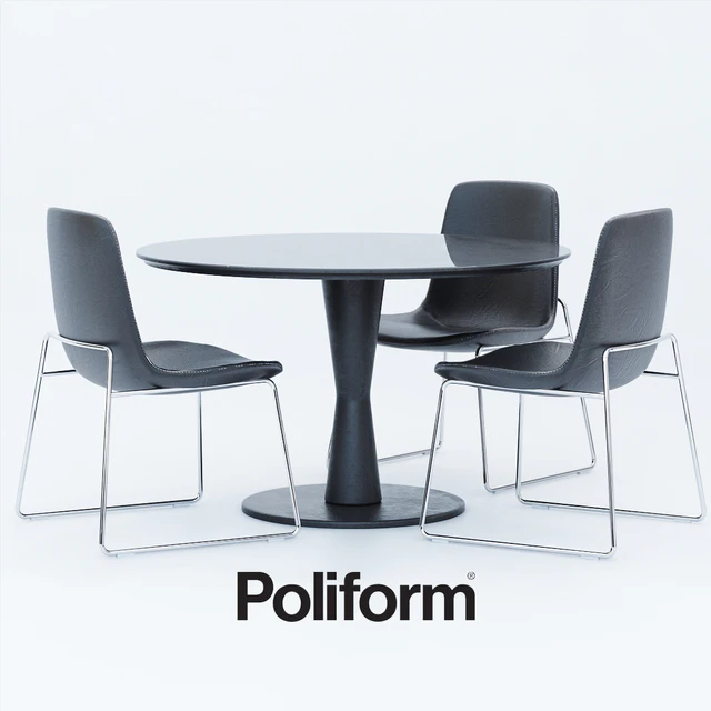 Стол Стул Poliform Ventura, Flute — Скачать