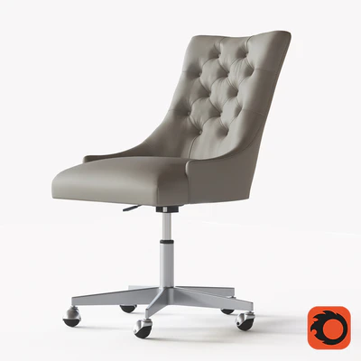 MARTINE ADJUSTABLE LEATHER DESK CHAIR - PEWTER — Вид 1
