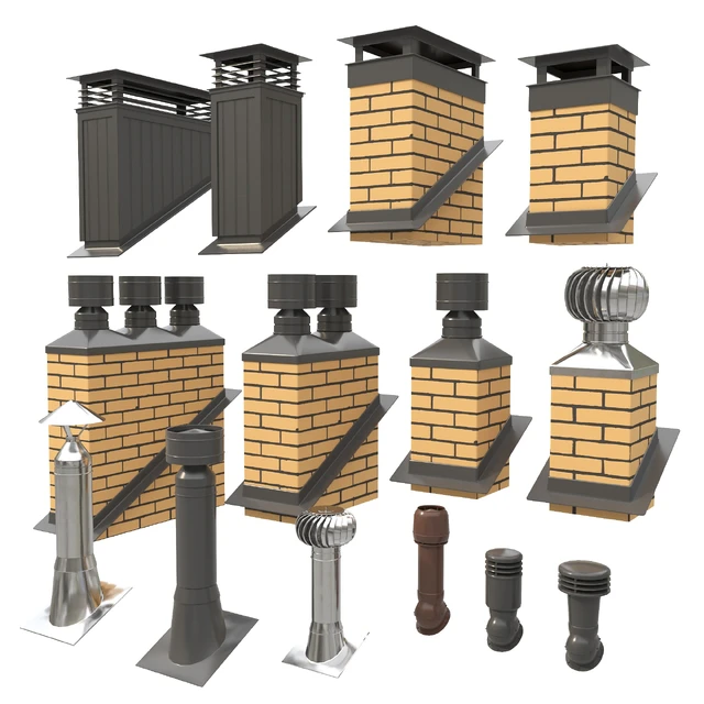 Ventilation pipes and chimneys on the roof — Descargar