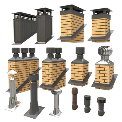 Ventilation pipes and chimneys on the roof — Ver 2