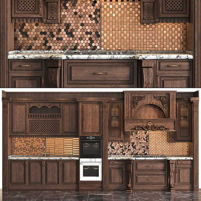 Classic wooden luxury Kitchen Deluxe 2 — Скачать