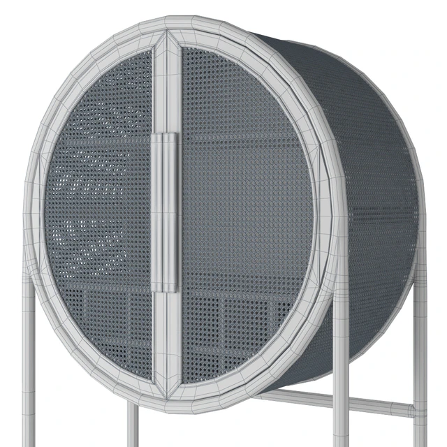 Crate and Barrel West Charcoal Cane Bar Cabinet — Скачать