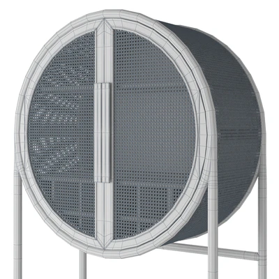 Crate and Barrel West Charcoal Cane Bar Cabinet — Вид 2