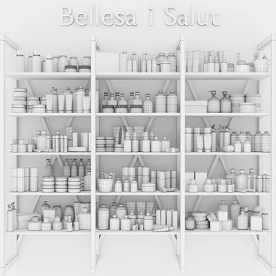 A huge rack with luxury cosmetics for beauty salons and professional cosmetology — View 2