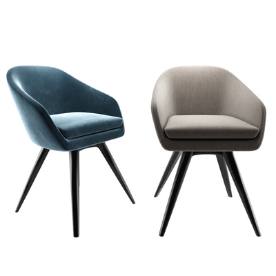 Aleria Upholstered Steel Swivel Chair — Вид 2