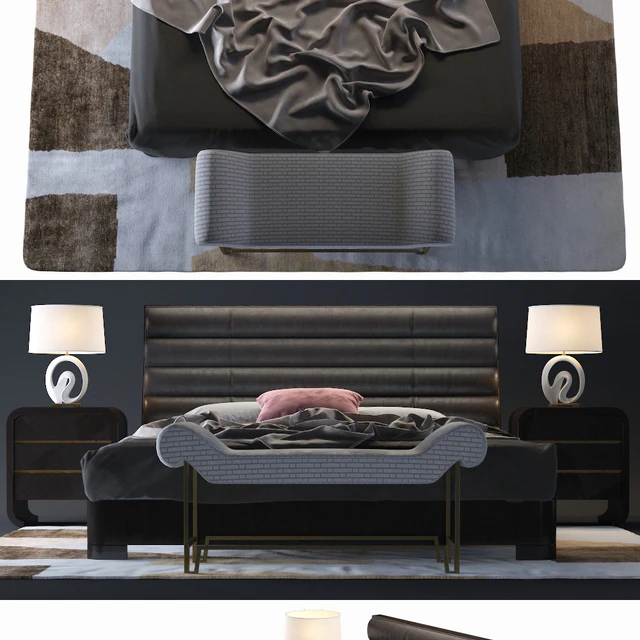 Baker TASHMARINE BED (King) V-ray&Corona — Скачать