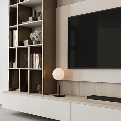 TV Wall Beige and Gold - Set 147 — Ver 2