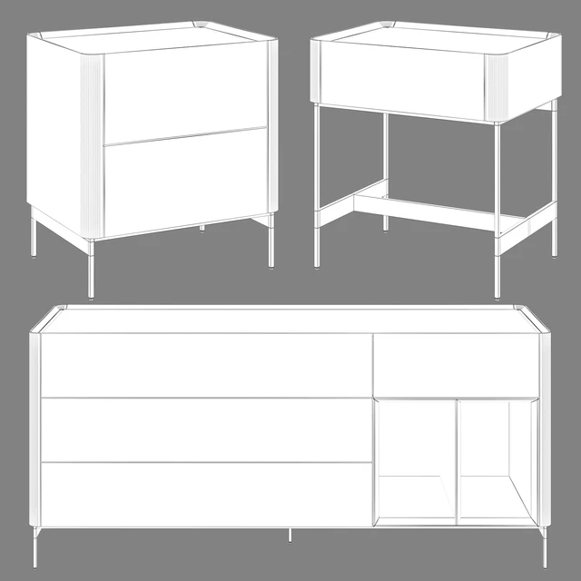 Chest of drawers and bedside table Si-Lounge Iris by Furman — Descargar