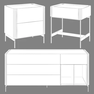 Chest of drawers and bedside table Si-Lounge Iris by Furman — Ver 2