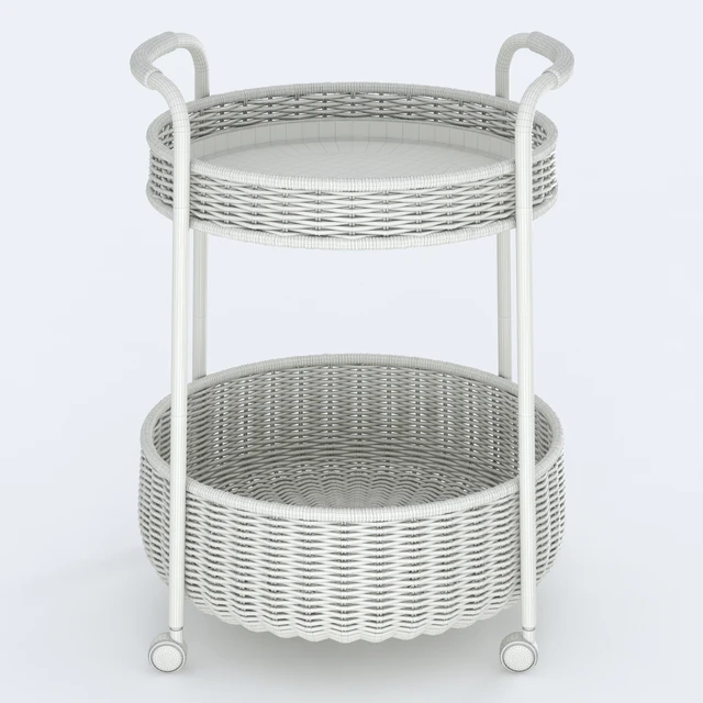 LUBBAN Little table on wheels with a box, rattan, anthracite from Ikea | LUBBAN Serving cart with storage, rattan, anthracite by Ikea — Descargar
