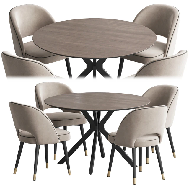 Dining set Ralf table Cliff chair — Descargar