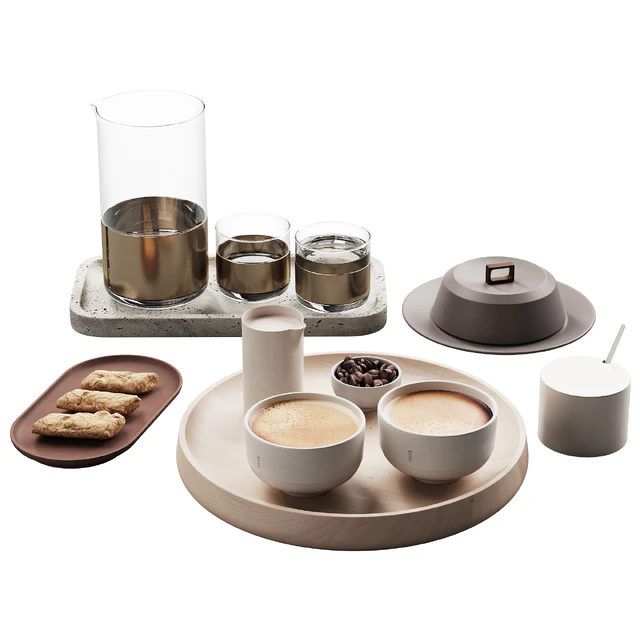 432 eat and drinks decor set 10 coffee & water carafe kit serving 01 — Скачать