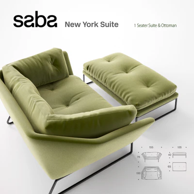 New York Suite by Saba Italia - 1 Seater & Ottoman — Вид 2
