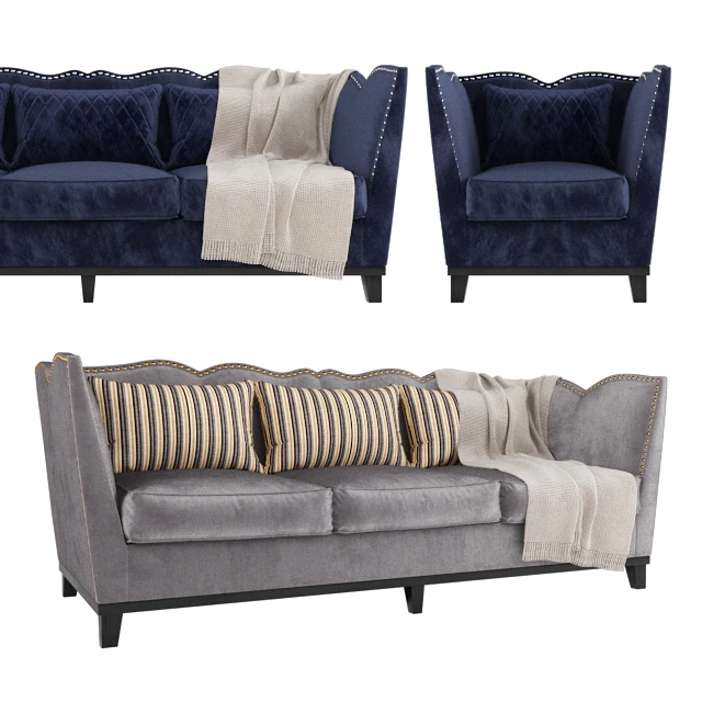 Fabrice Velvet Sofa S001 — Descargar