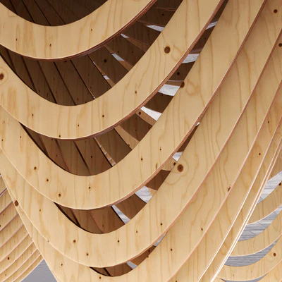 Параметрический деревянный потолок — Вид 2