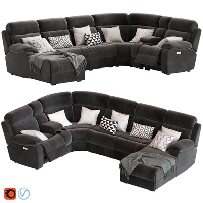5-Seater Corner Sofa with Chaise and Foot lift — Ver 1