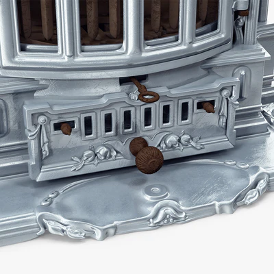 Antique Fireplace Lent Moyen Vif Salamandre — Ver 2