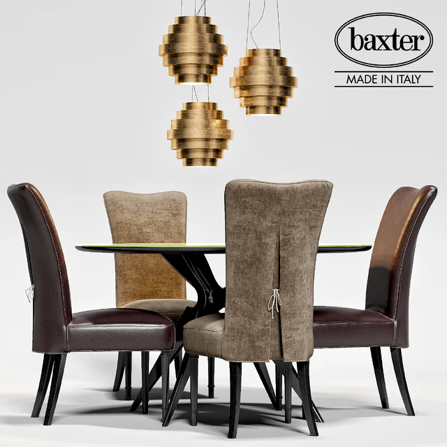 Baxter table LIQUID LUNCH, LEVANTE chair, lamp GUGGIE — Descargar