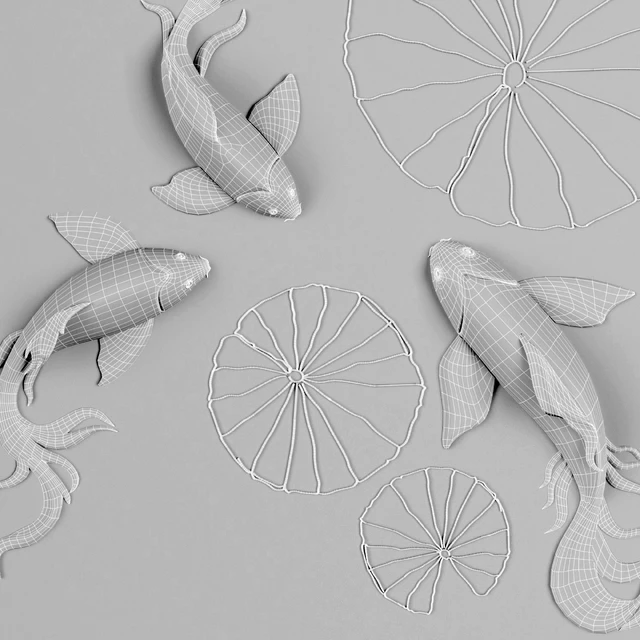 FISH Koi   Wall Sculptures — Скачать