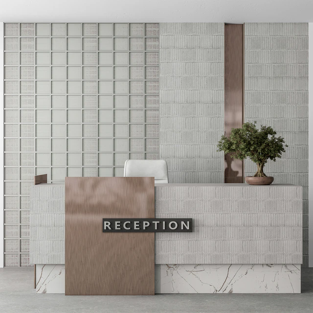 Reception Desk and Wall Decoration - Office Set 306 — Descargar