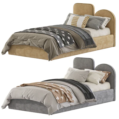 Bed with a soft headboard 9 — Ver 2