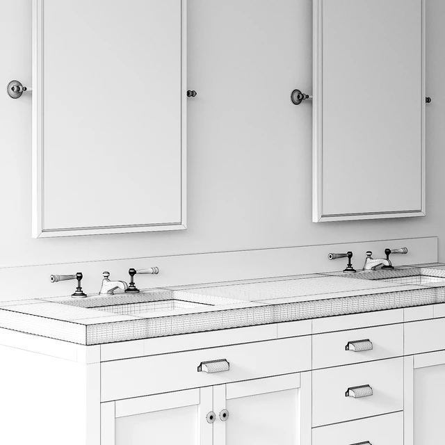 Pottery Barn Davis White Almond Double Sink Vanity — Descargar