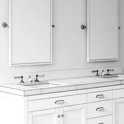 Pottery Barn Davis White Almond Double Sink Vanity — Ver 3