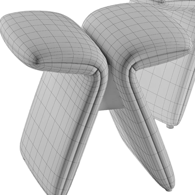 Butterfly stool leather and boucle — Descargar
