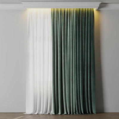 Low width curtains 04 set green — Ver 2