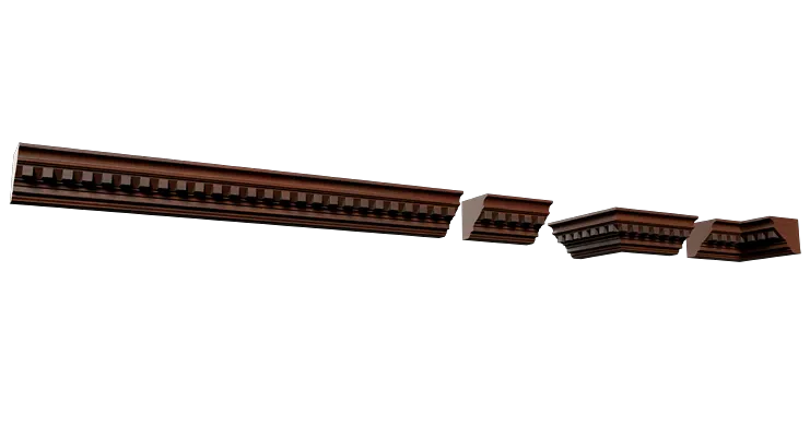 historic palace interior roof trim molding wood set 001 — Скачать