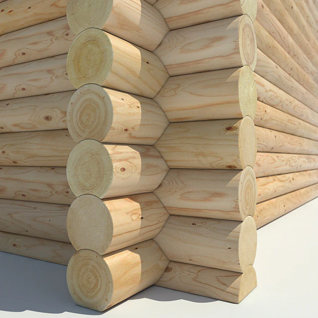 Log cabin of round logs — Descargar
