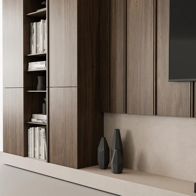 TV Wall Wooden - Set 110 — Ver 4