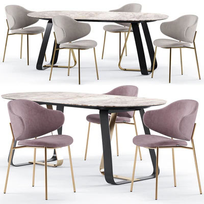 Holly dining chair and Sunshine table - Calligaris — View 1