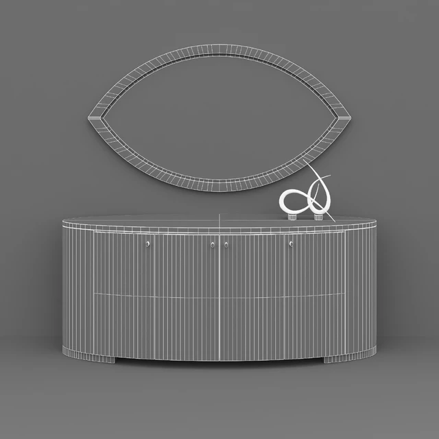 Комод овальный с зеркалом Giorgio collectio, коллекция Luna — Скачать