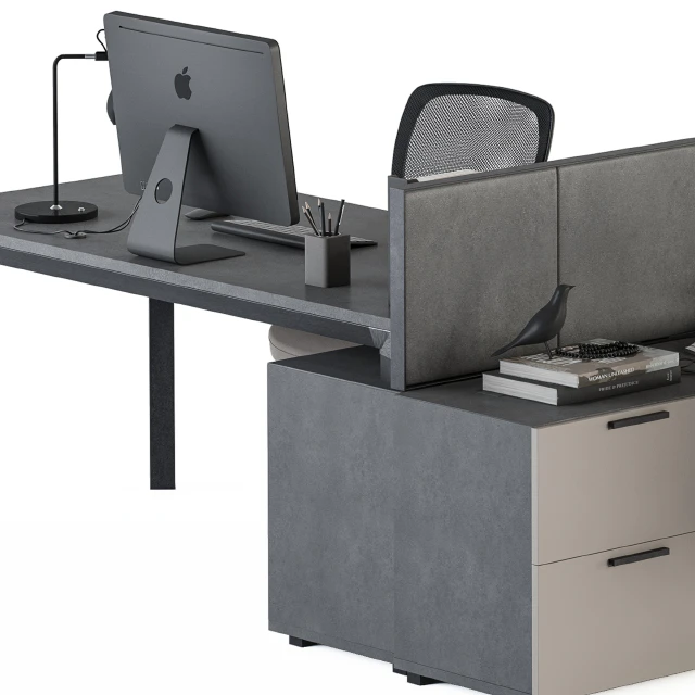 Employee Set Brown and Black - Office Furniture 254 — Descargar
