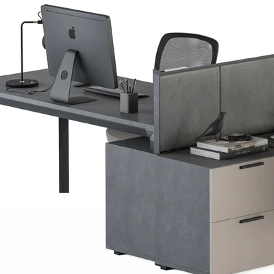 Employee Set Brown and Black - Office Furniture 254 — Ver 2