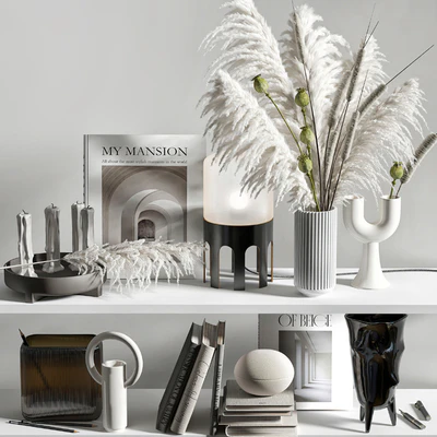 Decorative set for shelves with mixed bouquet 08 — Вид 1