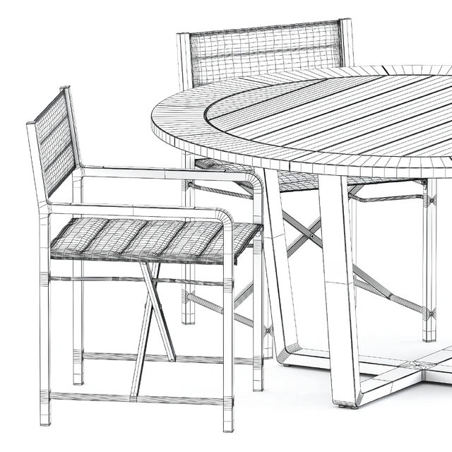 Cross Aluminium chair and Fuse Dining table by Manutti — Скачать