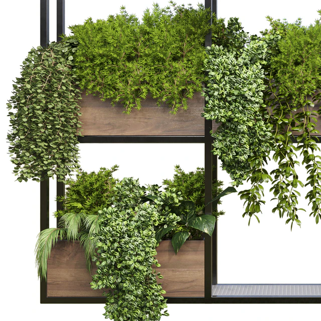 collection Outdoor plants hanging pot wood bax vase 07 — Descargar