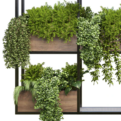 collection Outdoor plants hanging pot wood bax vase 07 — Ver 2