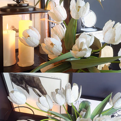 Decorative set with white tulips — Ver 3