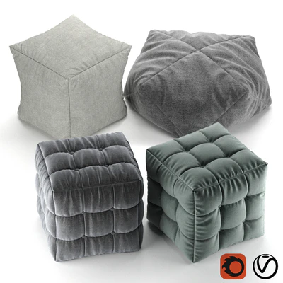 Soft fabric poufs — Ver 1