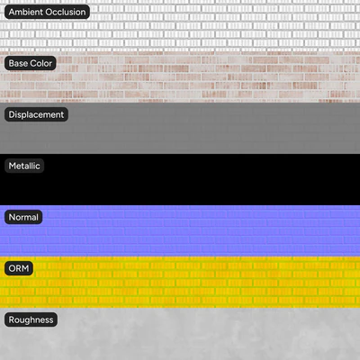 whitewashed grooved running bond brick wall texture — View 3