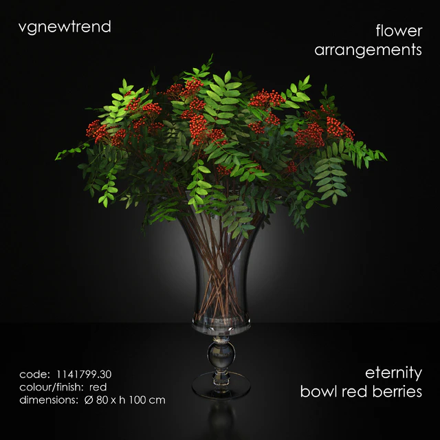 Rowan Bouquet in a vase, eternity bowl red berries — Descargar
