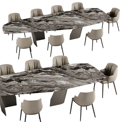 Cattelan Italia Senator table Rihanna chair set — Ver 3