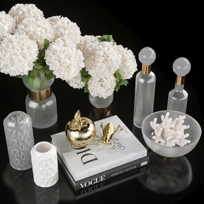 Decoration Set 32 frozen glass and Hydrangea — Ver 2