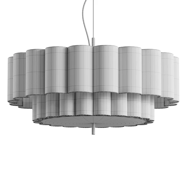 Folia large scalloped natural linen pendant — Descargar